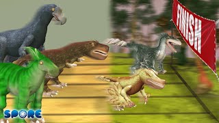 Desert Dino vs Forest Dino Race  Desert Dino vs Forest Dino S1  SPORE [upl. by Everard628]