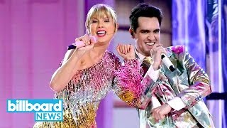 Taylor Swift Brings Her Whimsical World to the BBMAs With Me Performance  Billboard News [upl. by Nwhas]