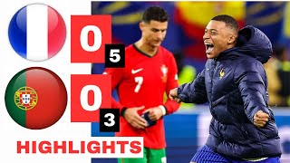 Portugal vs France HIGHLIGHTS amp PENALTY SHOOTOUT 35  EURO 2024 [upl. by Bodkin]