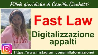 Fast Law di Camilla Cicchetti  DIGITALIZZAZIONE DEGLI APPALTI 1022024 [upl. by Akzseinga]