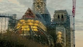 NotreDame de Paris  un regard sur les travaux extérieurs en ce 15 décembre 2023 [upl. by Anahir]