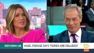 Nigel Farage grilled and takes on GMB presenters 02Oct24 [upl. by Libre]