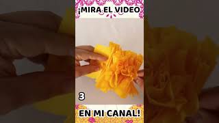 3 Flores de Cempasúchil con Crepe 🌹🧡 ▶ Cómo Hacer Flores de Cempasúchil Papel Crepe FACIL✅ [upl. by Clotilde]