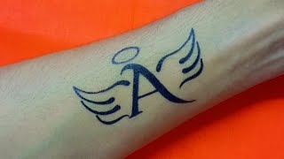 A tattoo  a naam ka tattoo  how to make  a letter tattoo [upl. by Alcot831]