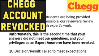 chegg account revocation mail  chegg expert account revoked [upl. by Akisej]