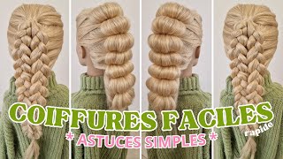 Astuce coiffure FACILE tresse  DIY coifure simple et belle  coiffure avec volume facile et rapide [upl. by Akirea]