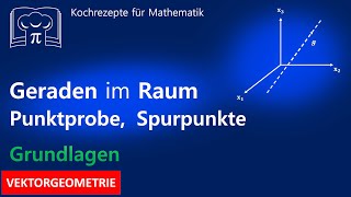 Geraden im Raum  Gleichung aufstellen  Vektoren Punktprobe Spurpunkte [upl. by Siuol460]