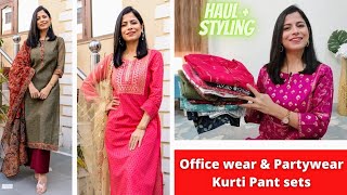 Everyday Wear amp Partywear Kurti Pant Sets Haul l Dream Simple [upl. by Adnav]