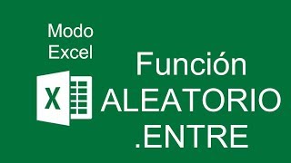 Función ALEATORIOENTRE  Modo Excel 201 [upl. by Zaneta144]