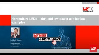 WE meet  Digital Days 2020 Horticulture LEDs – high and low power application examples [upl. by Lemmueu]