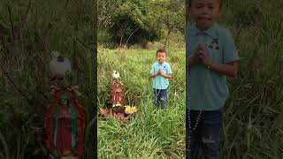 Niño cantando a la virgen de Guadalupe en la montaña elevacióndelevangelio [upl. by Albina]