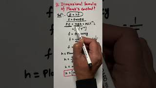 dimensional formula of plancks constant h  plancksconstantdimensionalformula PlancksConstant [upl. by Rhiamon173]