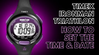 How to set the Time and Date on a Timex Ironman Triathlon Digital Watch [upl. by Sinnelg]