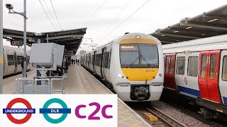 London Underground DLR and c2c trains at West Ham amp Limehouse [upl. by Qifahs592]