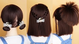 5 Peinados Para Cabello Corto Elegantes  Peinados Faciles Y Rapidos Para Niña Para La Escuela [upl. by Giovanna]