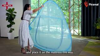 TriActiv Mosquito Bed Net I Steps to open use and fold the net after use [upl. by Ahsiket]