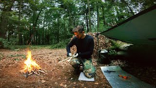 Biwak w Lesie Bukowym i Kolacja że Palce Lizać Bushcraft [upl. by Adnilam]