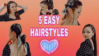 5 Modele flokesh te thjeshta  Easy hairstyles [upl. by Adner]