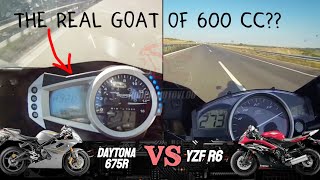 LEGENDS Triumph Daytona 675 2006 🆚️ Yamaha YZF R6 2014  Acceleration amp Top Speed 🔥 [upl. by Notla]