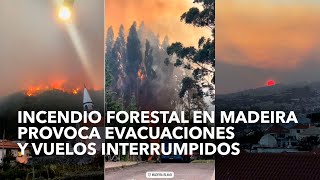 Incendio forestal en Madeira provoca evacuaciones y vuelos interrumpidos [upl. by Airdnaz]