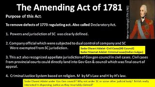 The Amending Act of 1781 For UPSCCSE amp Other State Services Examination  Declaratory Act [upl. by Mas]