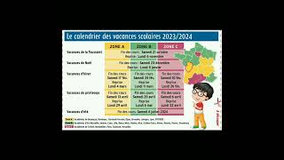 Calendrier des vacances scolaires 20232024 en France [upl. by Franciska]