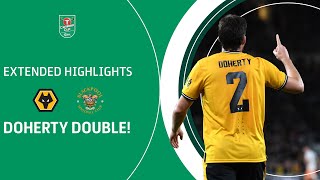 DOHERTY DOUBLE  Wolves v Blackpool Carabao Cup extended highlights [upl. by Macnair32]