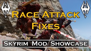 Skyrim Mod  Race Attack Fixes [upl. by Enelyahs803]