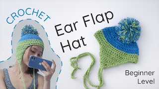 Crochet Ear Flap Hat  Indepth Tutorial for Beginners [upl. by Politi]