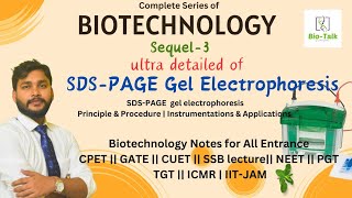 SDSPAGE Gel Electrophoresis  Biotechnology Notes for All Entrance CPET SSB PGT CUET [upl. by Nostaw]