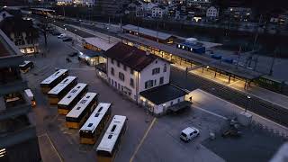 Peak times in Ilanz rhb and postbus [upl. by Eric28]