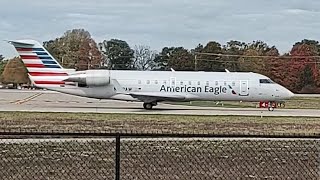 American EagleAir Wisconsin CRJ200 taxi and wait runway 22 Bluegrass Airport [upl. by Cerellia]