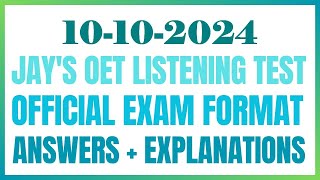 OET LISTENING TEST 10102024 oet oetexam oetnursing oetlisteningtest [upl. by Zechariah372]