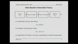 MLSS 2012 F PerezCruz  Channel coding with LDPC codes Part 1 [upl. by Herrod]