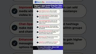 Telegram’s Latest Update Brings New Video Hashtags amp PiP Features  technews telegram update [upl. by Eilra690]