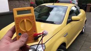 PKW Batterie Test mit Multimeter Startbatterie Autobatterie prüfen Opel Tigra TwinTop Anleitung [upl. by Assylem]