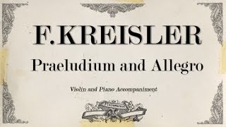 FKreisler  Praeludium and Allegro  Piano Accompaniment [upl. by Silvana]