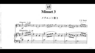 Minuet 3 JS Bachpiano accompaniment [upl. by Odlanyer]