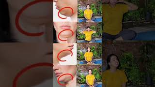 face yoga nd glowing skin smile lines  double chinshortstrending yoga facemassage skincare [upl. by Michelsen]