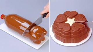 Fancy Cake Design Tutorial  So Delicious Chocolate Cake Decoration Recipes  Just Cake [upl. by Veedis472]