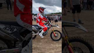 Conrad Mewse after MXGP class start practice Lommel 2024 on his Honda CRF 450 R mx motocross crf [upl. by Pozzy]