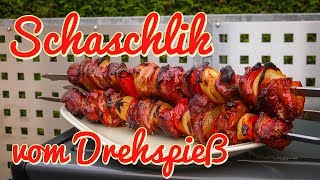 Schaschlik vom Spieß  mit horizontalem Grillspießaufsatz [upl. by Suolkcin]