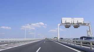 東京湾アクアライン・連絡道 海ほたるPA付近  木更津JCT 車載動画 201304 [upl. by Joana]