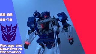 “Ravage… eject”  studio series 83  78 ravage and soundwave stopmotion [upl. by Enomar]