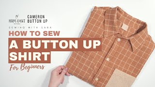 How To Sew A Button Up Shirt For Beginners  feat Cameron Button Up by Helens Closet [upl. by Ramah786]