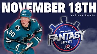 The Daily Faceoff Fantasy Minute  Nov 18 2024 [upl. by Llirrehs]