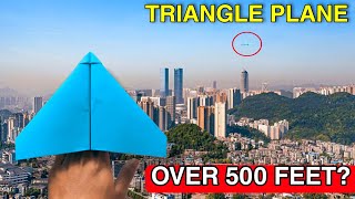 How To Make a PAPER AIRPLANE EASY  TRIANGLE PLANE  Best paper airplane that flies Far [upl. by Euqirne]