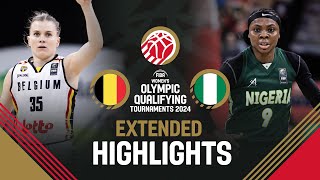 Belgium 🇧🇪 v Nigeria 🇳🇬  Extended Highlights  FIBA Womens OQT 2024 [upl. by Eerrahs]