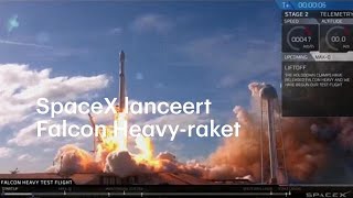 SpaceX lanceert Falcon Heavyraket herbruikbare delen landen weer op aarde  RTL NIEUWS [upl. by Siron217]