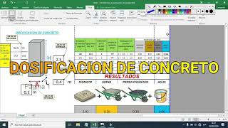 Dosificacion de concreto  hoja de calculo gratis [upl. by Yursa]